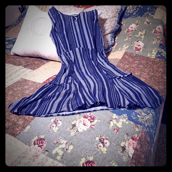 Maurices Dresses & Skirts - Maurices navy ruffle lined tank dress sz S